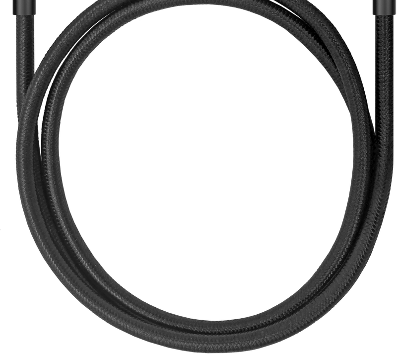 DEQSTER Nylon-Ladekabel USB-C auf USB-C, Schwarz – 1 m