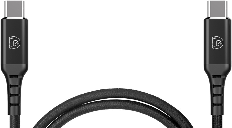 DEQSTER Nylon-Ladekabel USB-C auf USB-C, Schwarz