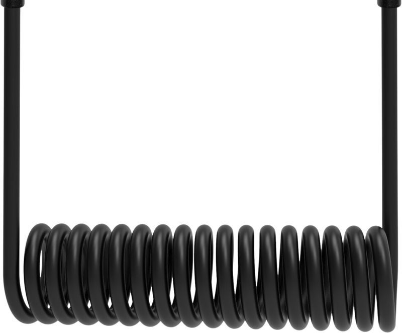 DEQSTER spiral charging cable USB-C to USB-C – 38 cm in the compartment. 80 cm at the desk.