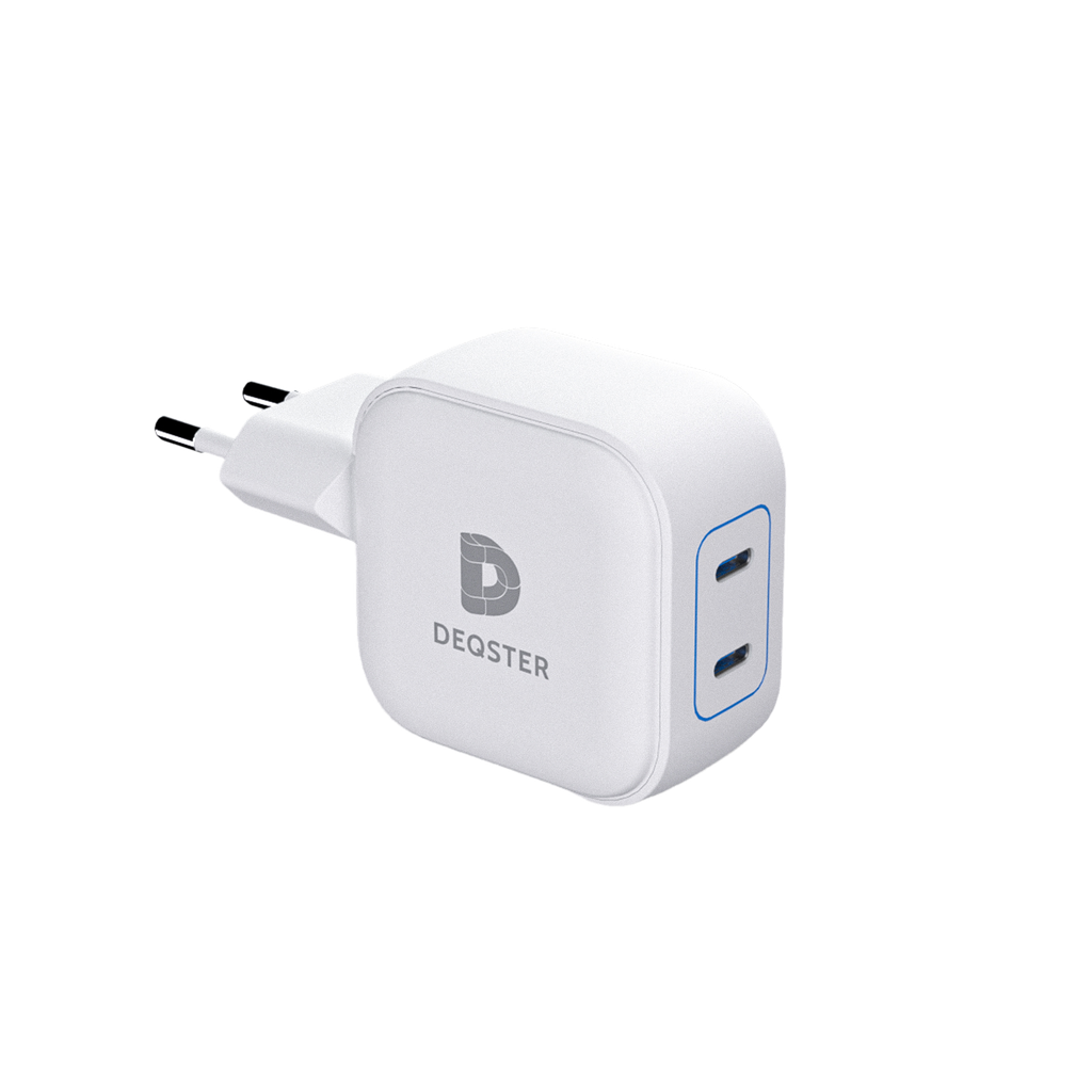 45W Dual USB-C Charger, 2x USB-C, White