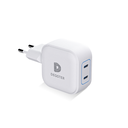 45W Dual USB-C Charger, 2x USB-C, White