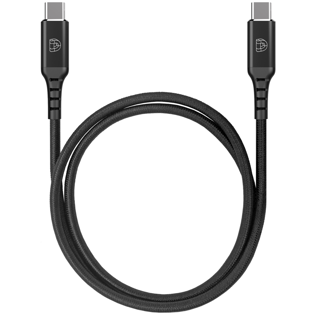 DEQSTER Nylon-Ladekabel USB-C auf USB-C, Schwarz