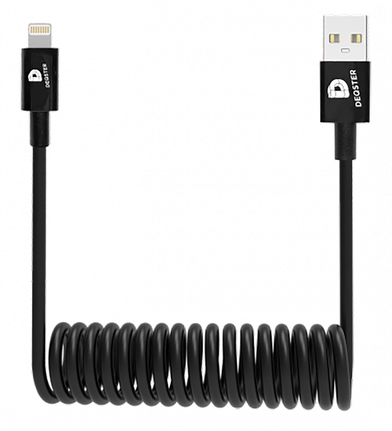 DEQSTER Spiral Ladekabel Spiralkabel USB A Ligthning hero