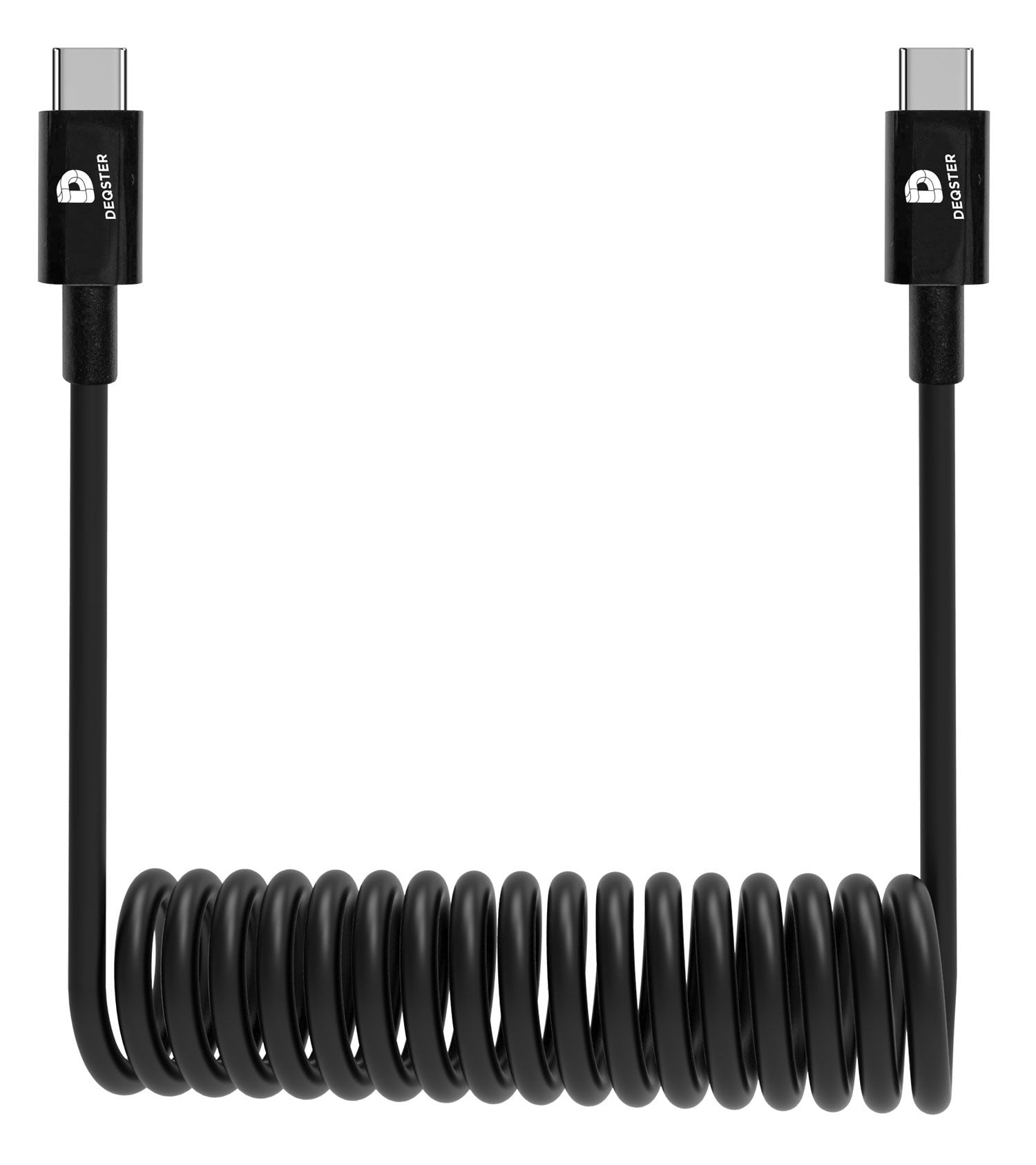 deqster usb-c to usb-c spiral charging cable