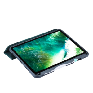 DEQSTER Rugged Case für iPad 10.9" und 11", liegend, offen mit iPad, forest green