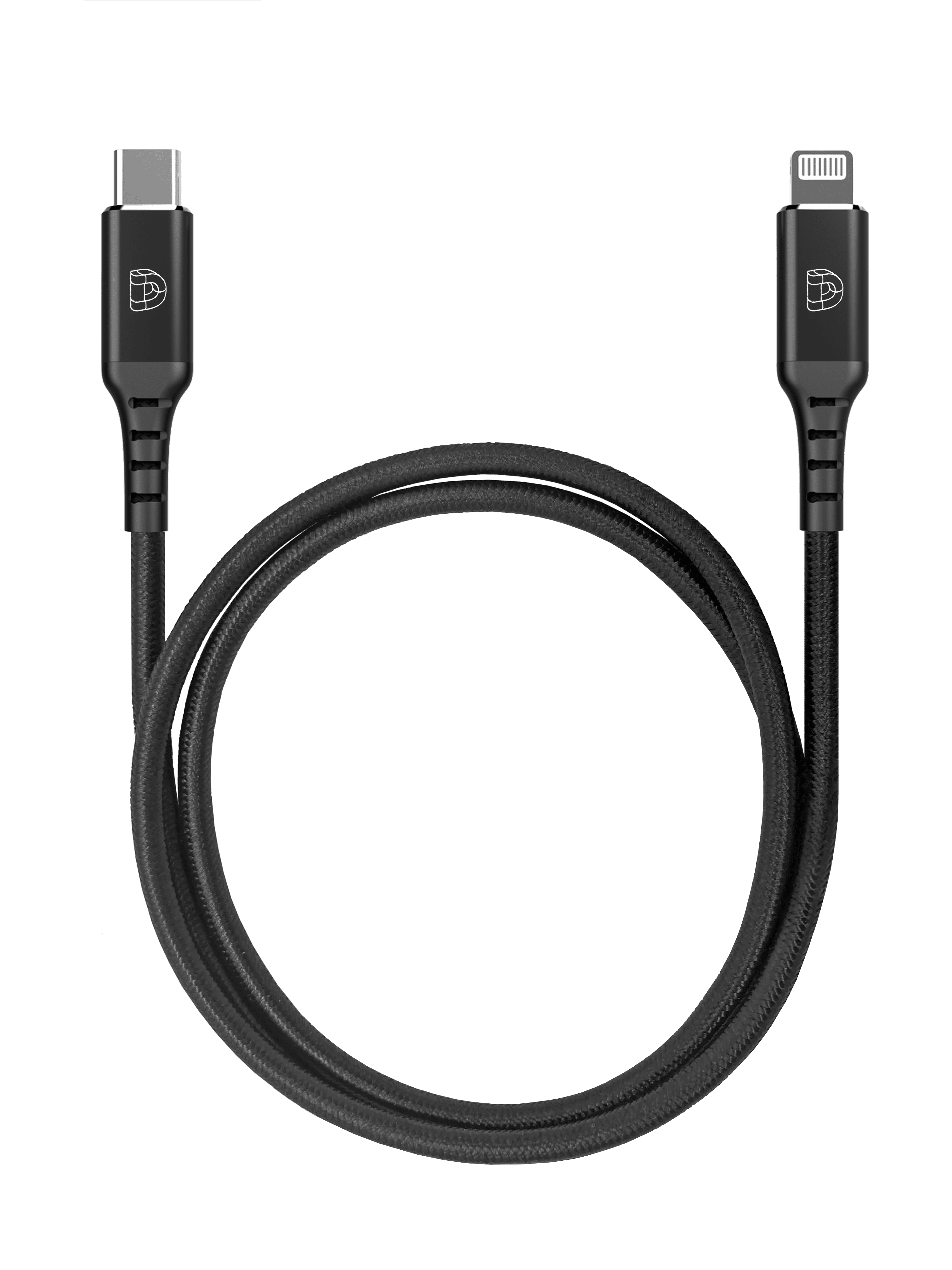 Nylon charging cable, USB C Lightning, 1m