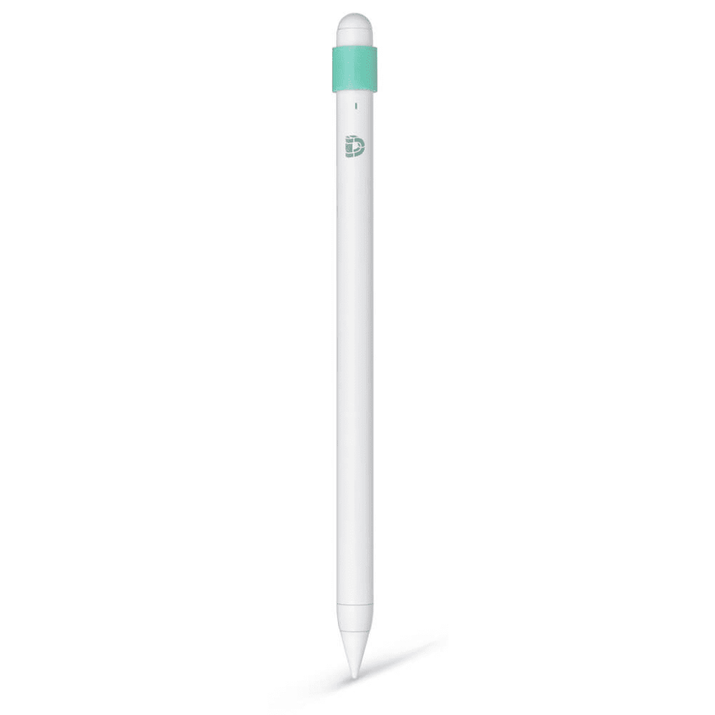 Deqster Pencil, white digital stylus, with turquoise slot cover