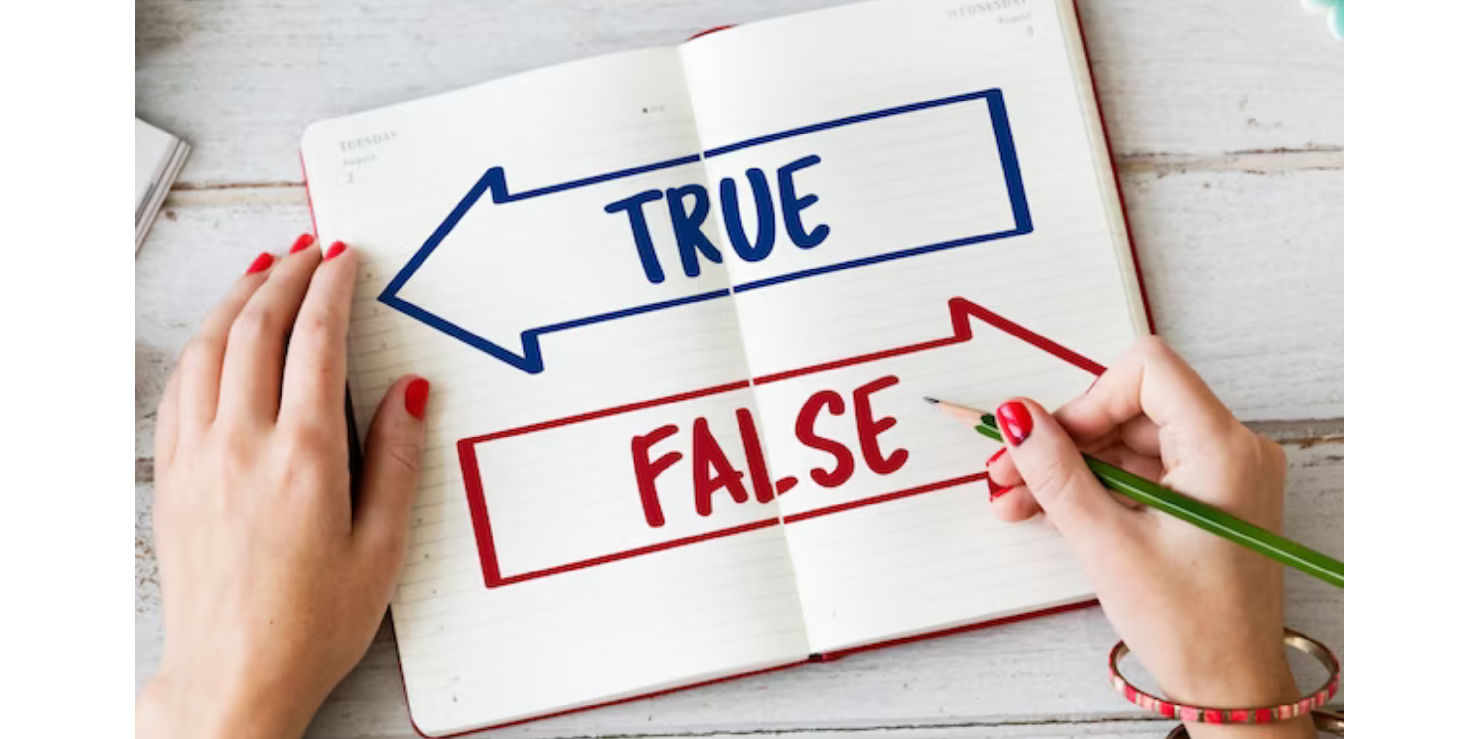 the meaning of digital ethics, image with &quot;true&quot; or &quot;false&quot; in two opposing arrows